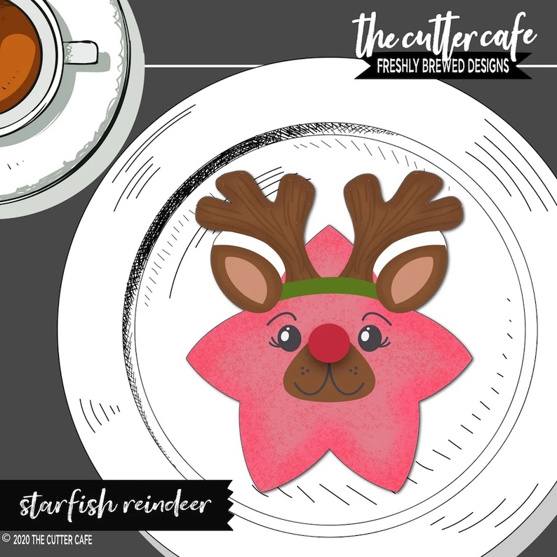 Reindeer Starfish Christmas Cookie Cutter