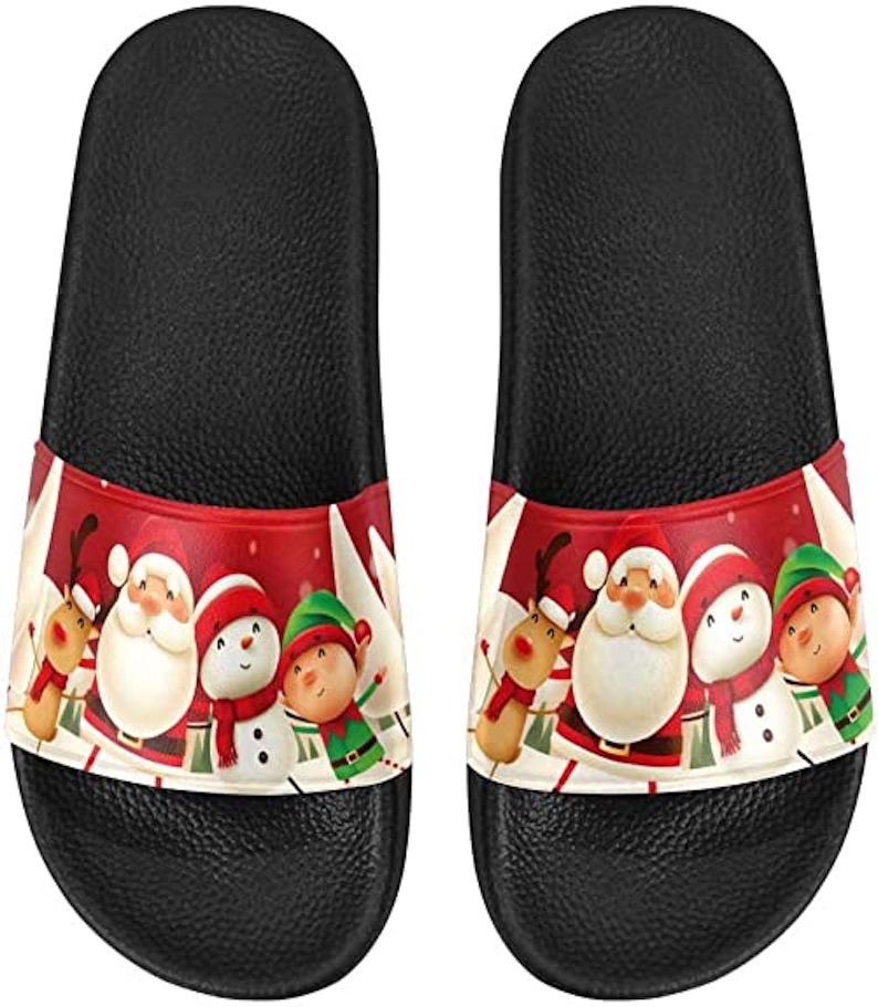 Women's Beach Sandals withSanta Claus, Snowman, Reindeer and Elf