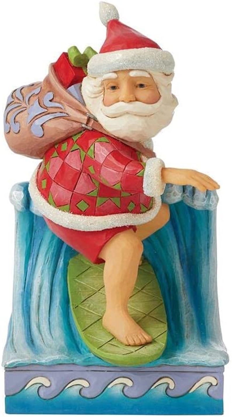 Santa Surfing Figurine