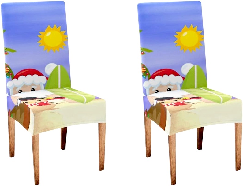 Beach Santa and Snowman Dining Room Seat Covers