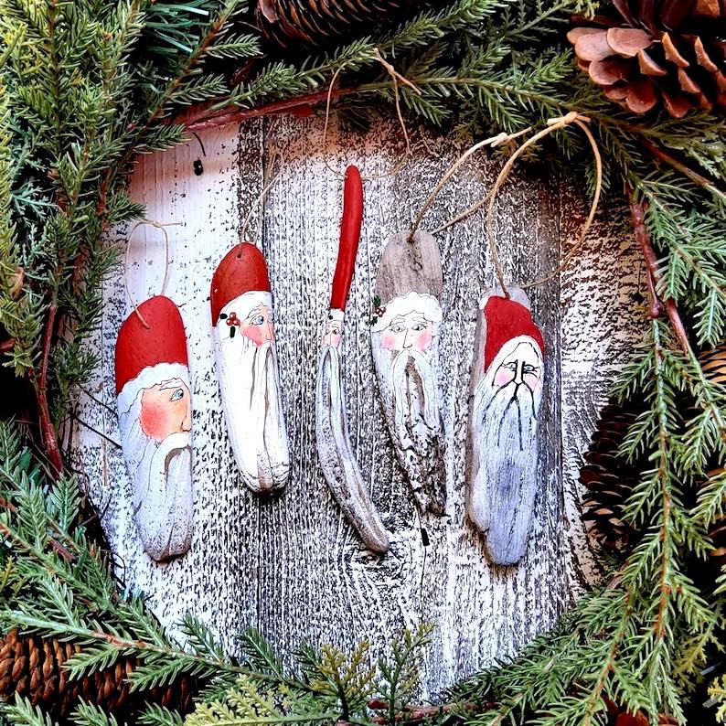 Large Driftwood Santa Ornament
