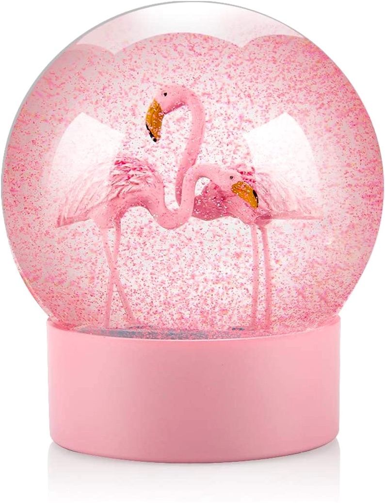 Pink Flamingos Snow Globe