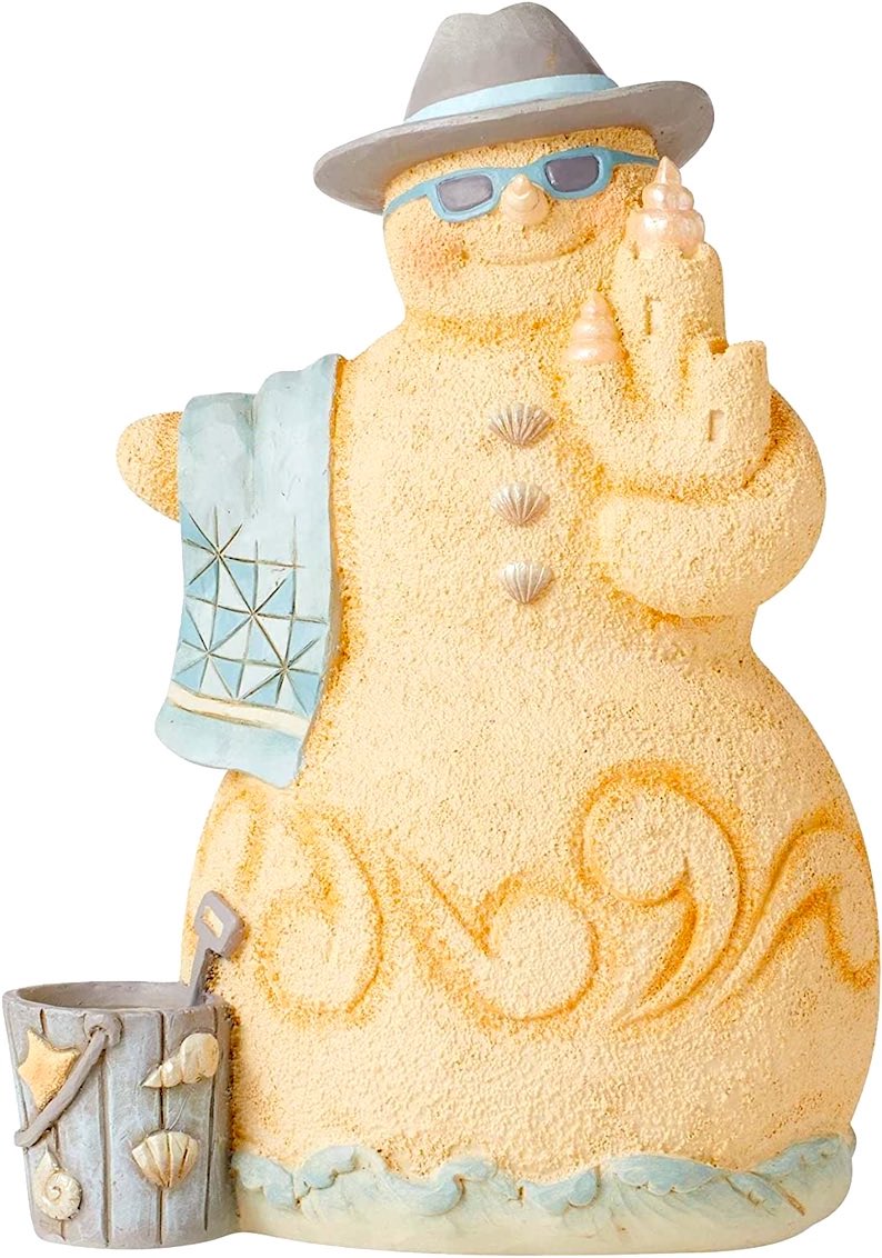 Coastal Snowman with Towel Figurine