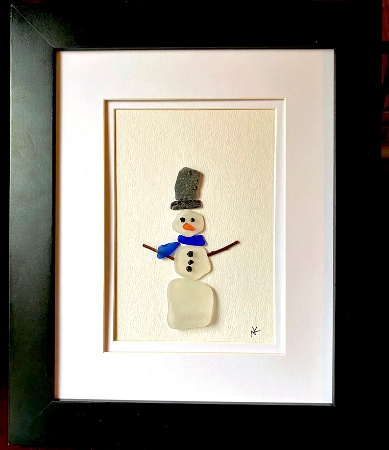 Real Beach Glass Snow Man