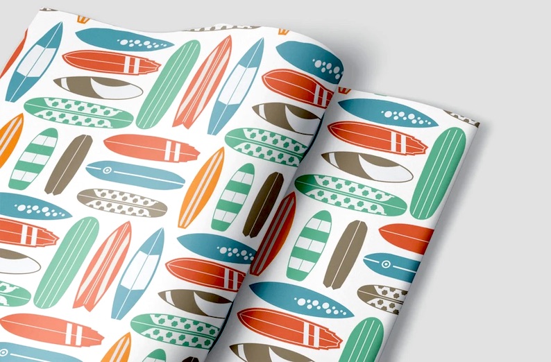 Beach Themed Christmas Wrapping Paper 