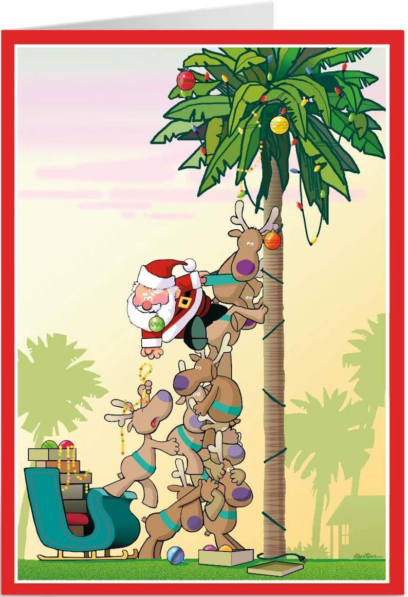Decorating the Christmas Palm Tree (18 cards)
