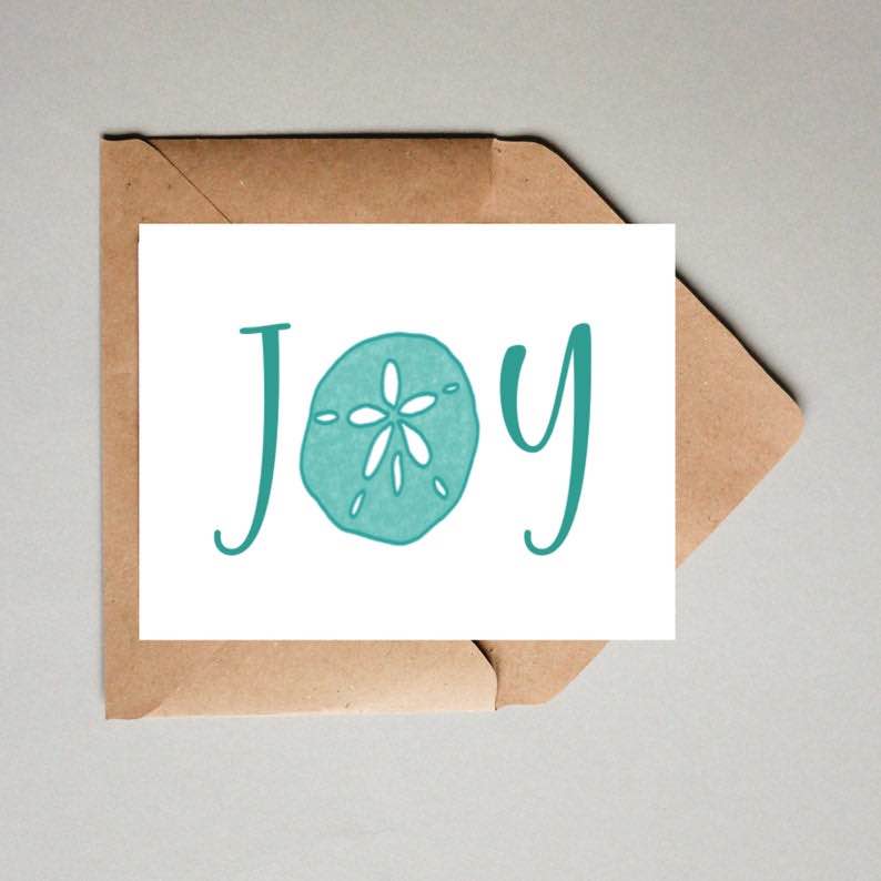 Sand Dollar “Joy” Christmas Card (8 cards)