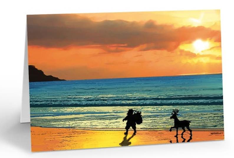 Beach Sunset Christmas Card (18 cards