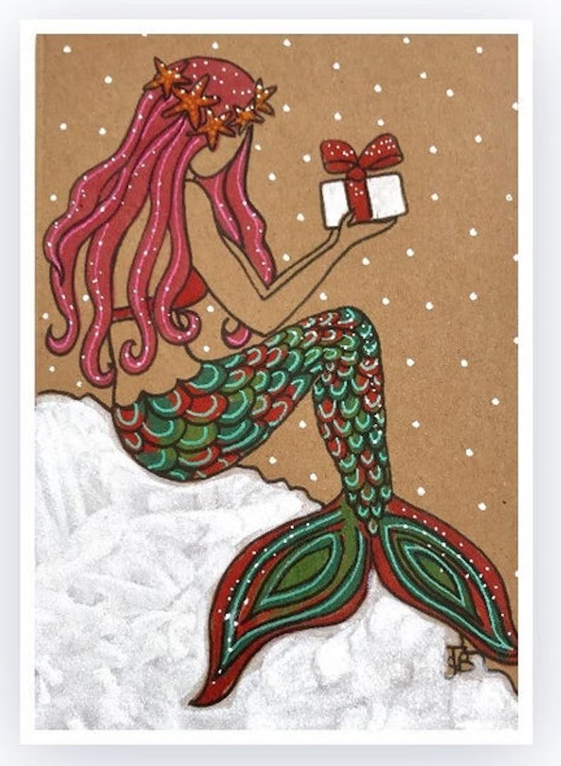 Festive Mermaid – Christmas card