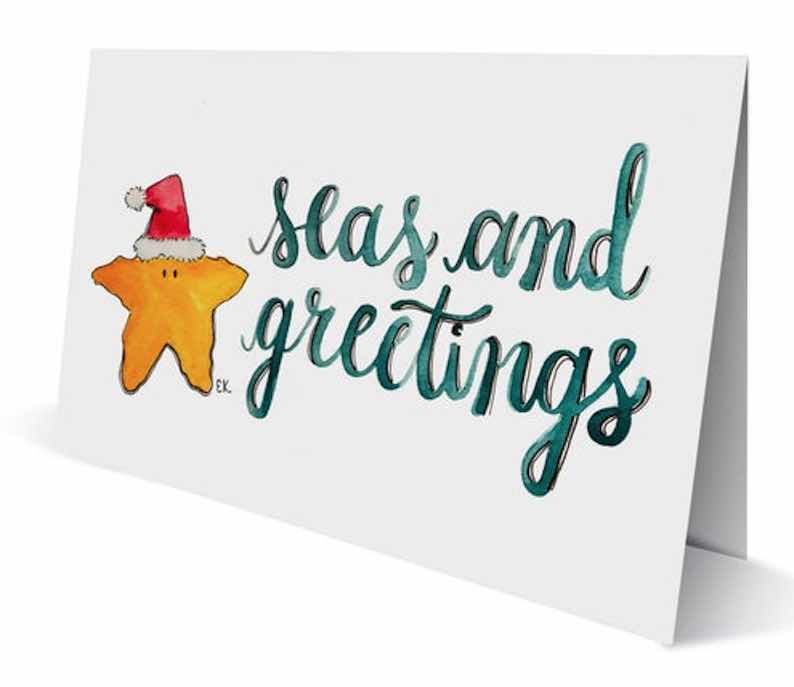 Starfish Christmas Greeting Card