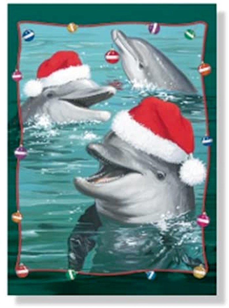 Jolly Dolphins in Santa Hats (18 cards)