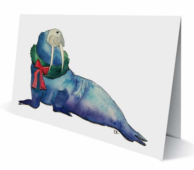 Walrus Christmas Greeting Card