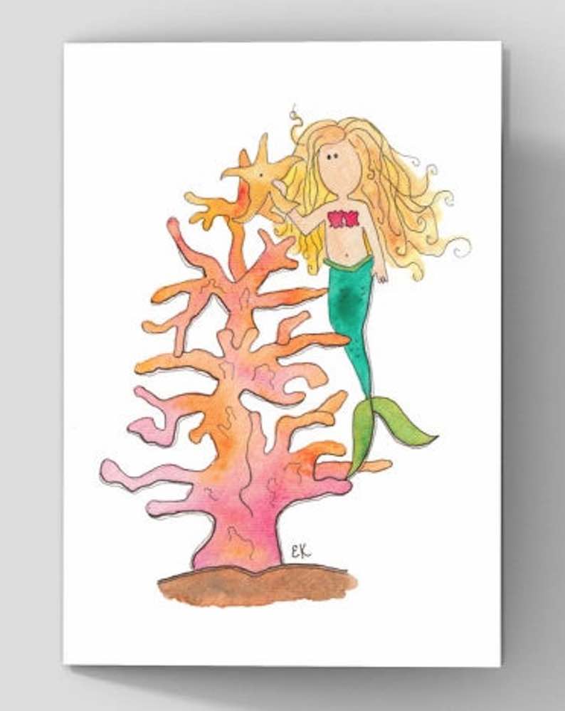 Mermaid Christmas Greeting Card