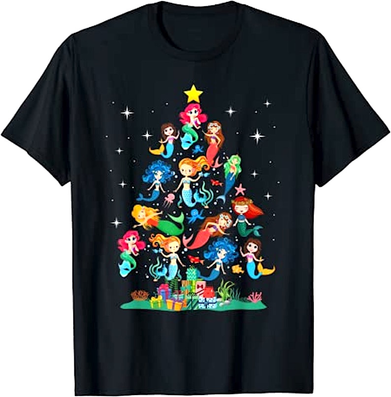 Mermaid Christmas Tree T-Shirt