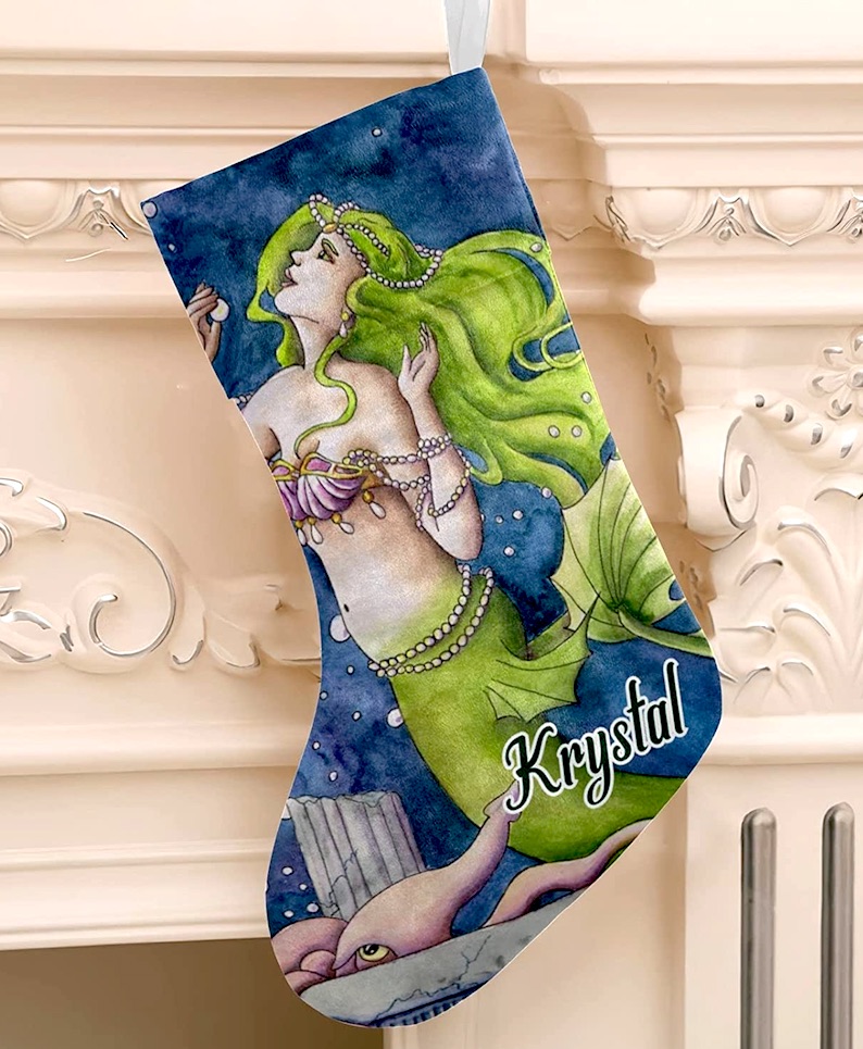 Mermaid & Octopus Personalized Christmas Stocking