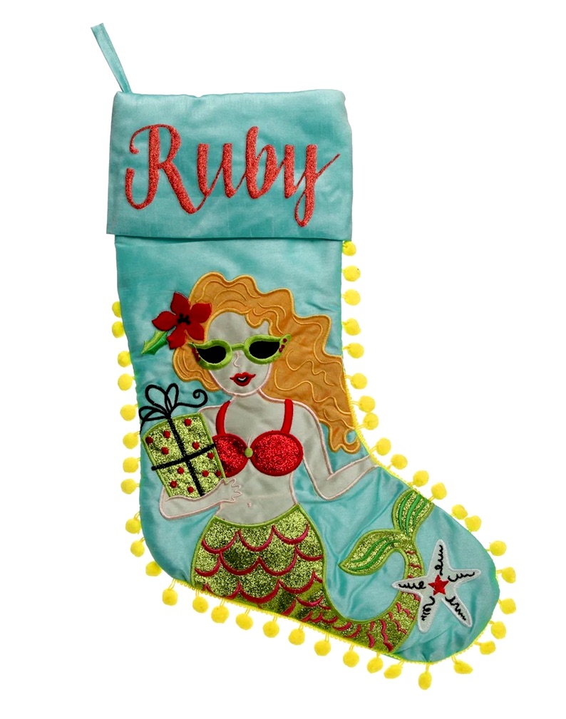 Personalised Pom Pom Mermaid Stocking