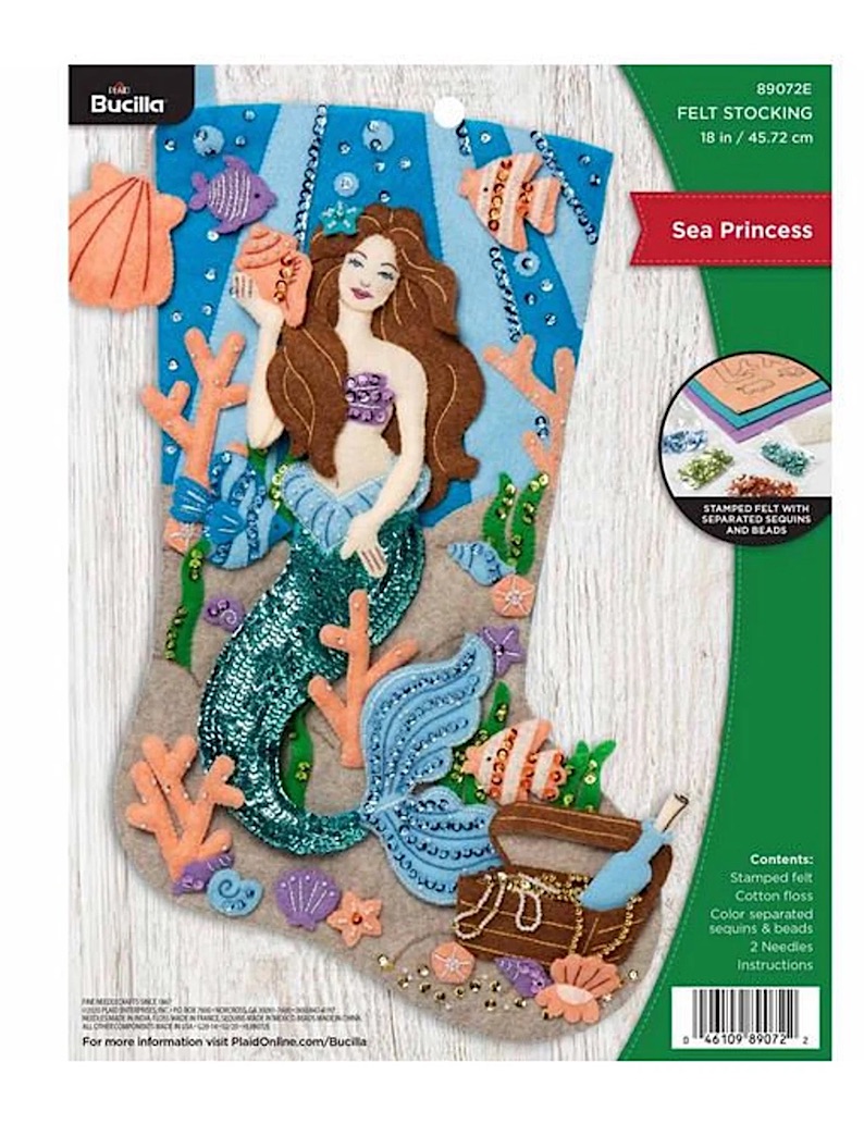 Sea Princess Felt Stocking Mermaid Stitchery Kit