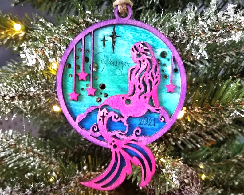 Mermaid Personalized Christmas Ornament