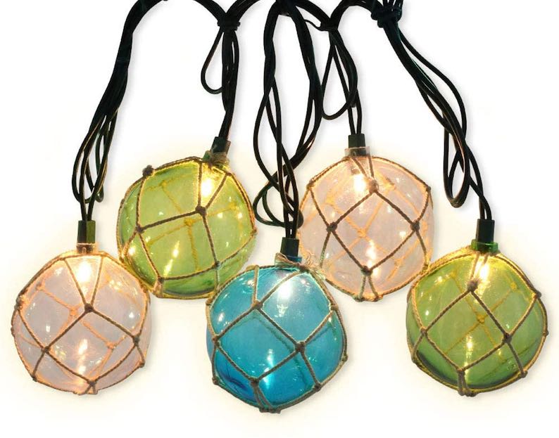 10 Nautical Fishing Floats Beach Style String Lights