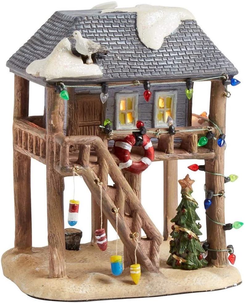 Coastal Lighted Christmas Village Beach Christmas Decorations