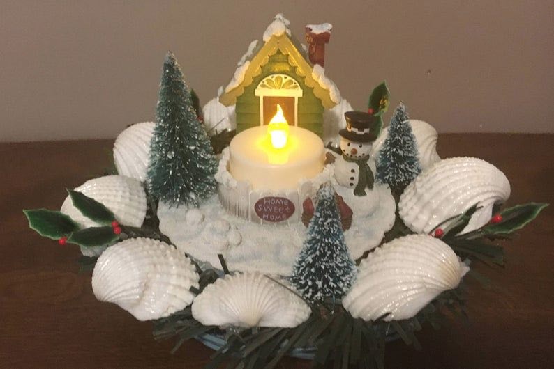 Winter Holiday Centerpiece – Coastal Christmas Decorations