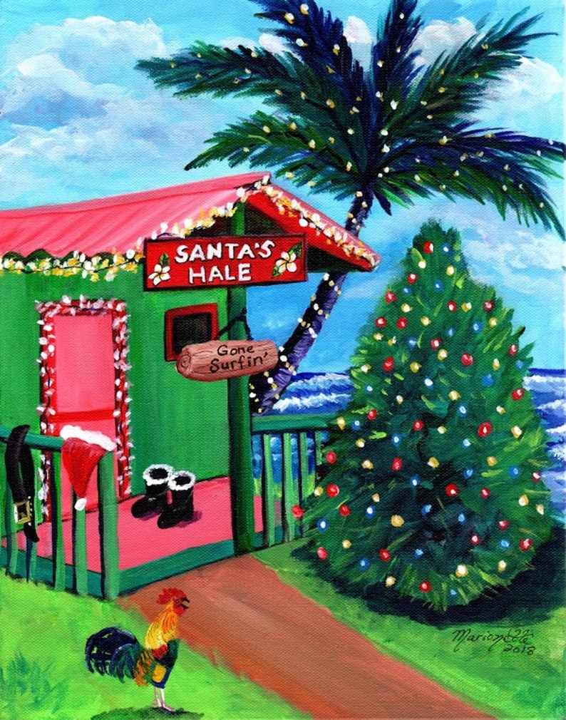 Santa's Hale - Gone Surfin' Print