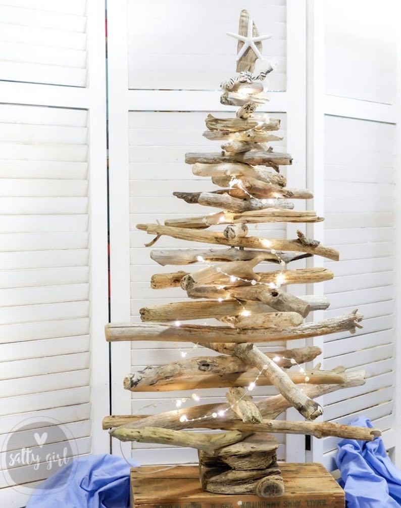 3 Ft Tabletop Driftwood Christmas Tree with Starfish