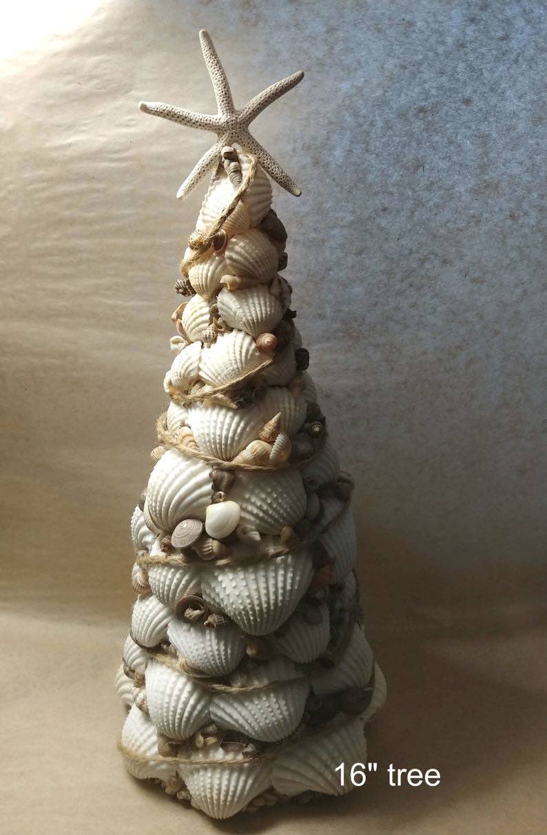 Handmade Seashell Tree | Rustic Coastal Tree