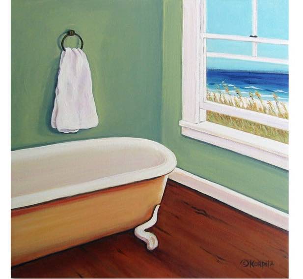 Seashore Clawfoot Tub Art