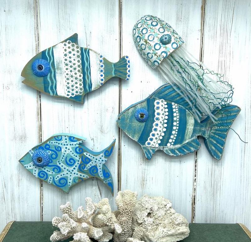 Small Tropical Fish Wooden Wall Decor