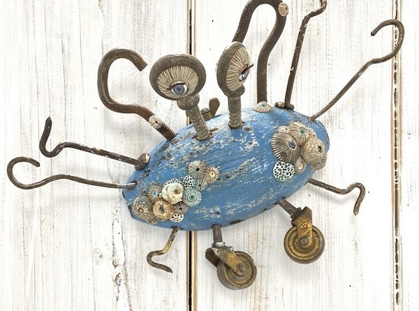 Blue Crab Wooden Folk Art