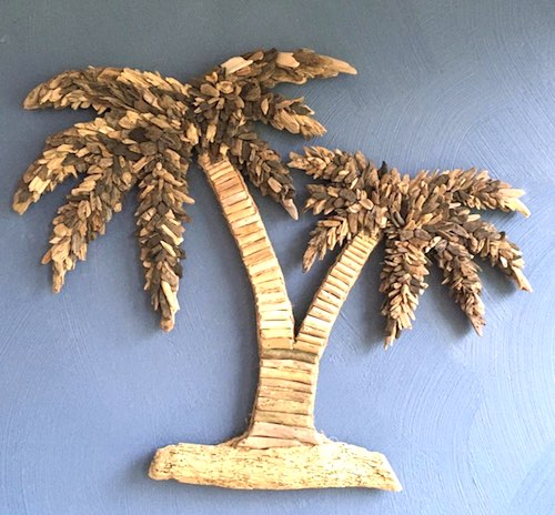 artist: Danielle Toupin - driftwood palm trees sculpture