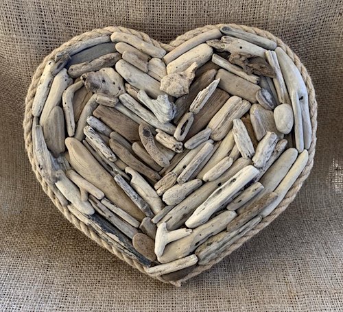 artists: Kim and Tom - driftwood heart