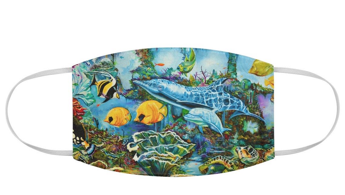 Dolphins & Turtles Aquarium Face Mask