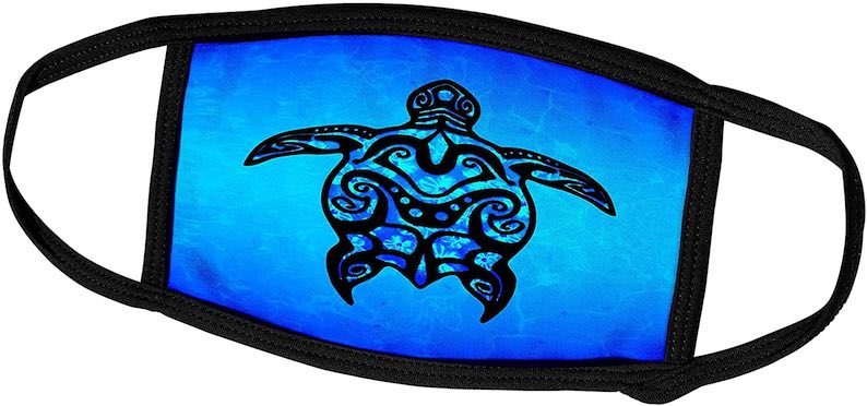 Ocean Blue Tribal Honu Face Mask