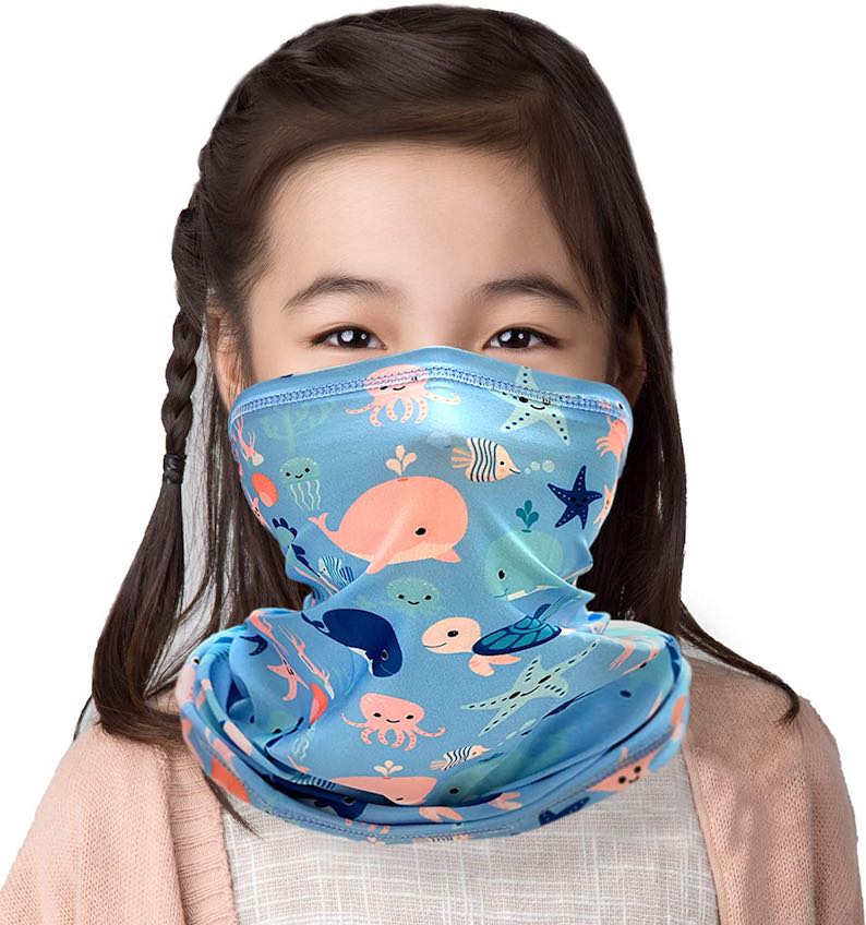 Whales & Turtles Kids’ Tube Neck Face Mask