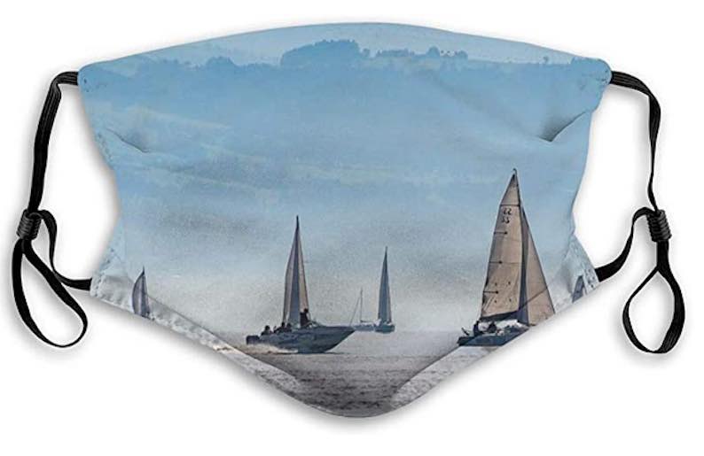 Sailboats on the Horizon Face Mask
