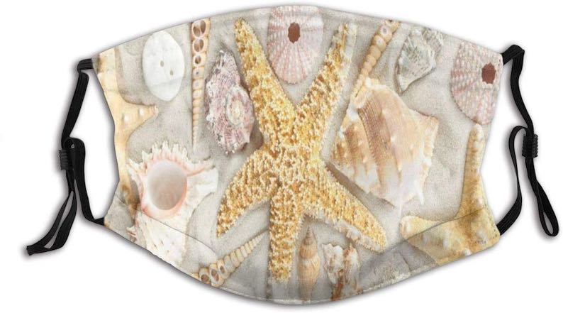 Seashells In Sandy Beach Face Mask