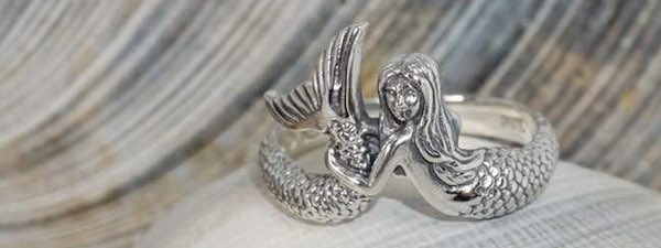 Sterling silver mermaid on sale ring