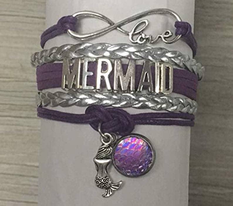 Girls Mermaid Purple Bracelet