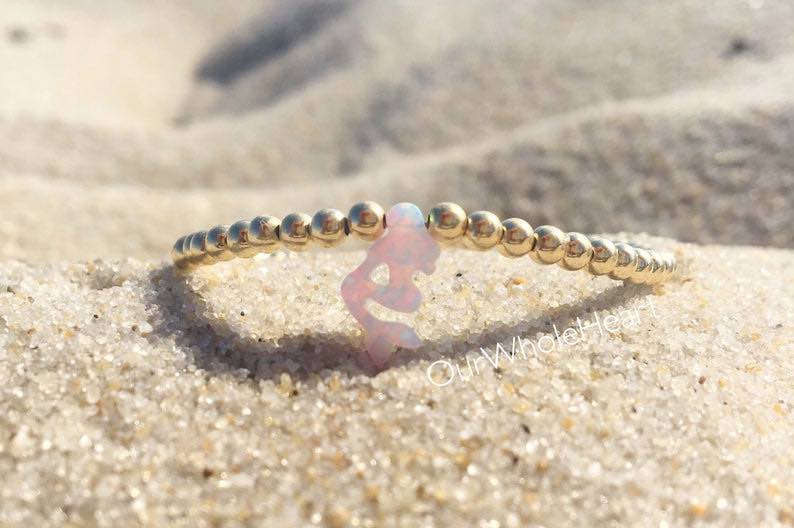 Mermaid White Opal Beaded Bracelet