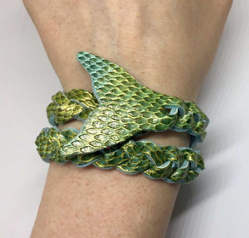 Green Wraparound Mermaid Tail Bracelet