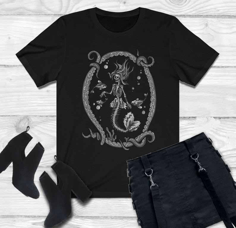 Skeleton Mermaid T-shirt