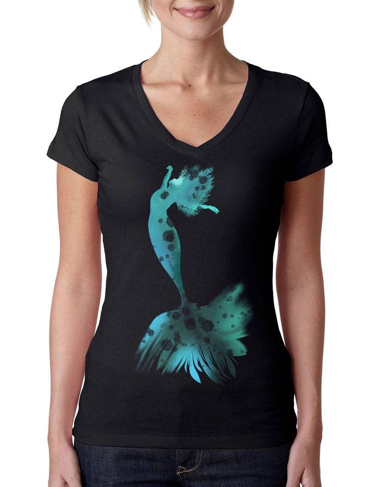 Ladies Mermaid Watercolor T-shirt