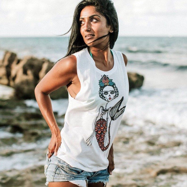 Frida Muertos Mermaid Muscle Tank