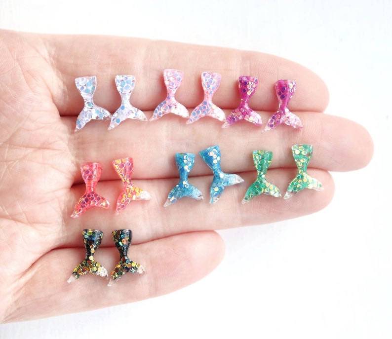 Glitter Mermaid Tail Earrings