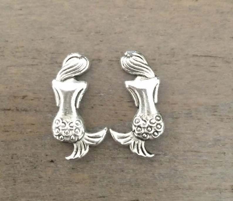 Mermaid Silver Stud Earrings