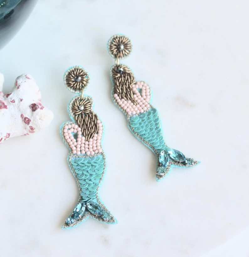 Mermaid Beaded Earrings