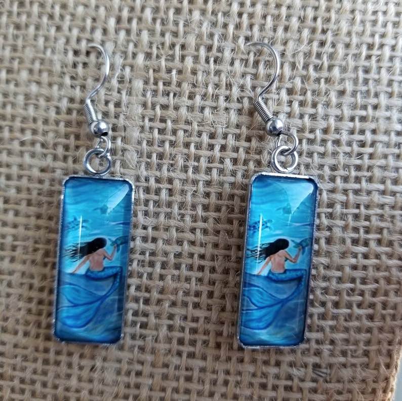 Blue Mermaid Earrings