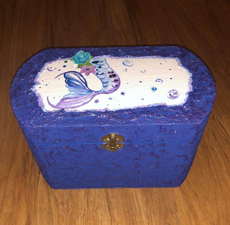 Mermaid Themed Purple Jewelry Box